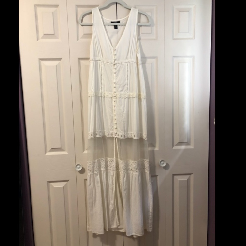 Sheer Maxi Dress with front button detail - Picture 3 of 5